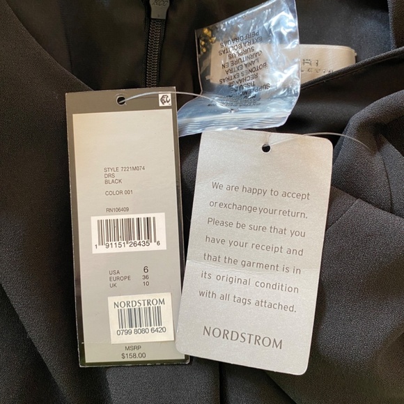 New! Tahari ASL Embellished Feather-Hem Sheath Dress/Black nwt 33917 - Picture 10 of 12